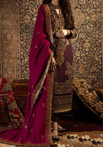 Asim Jofa Kashmiri Taanka Pakistani Raw Silk Dress - db24033